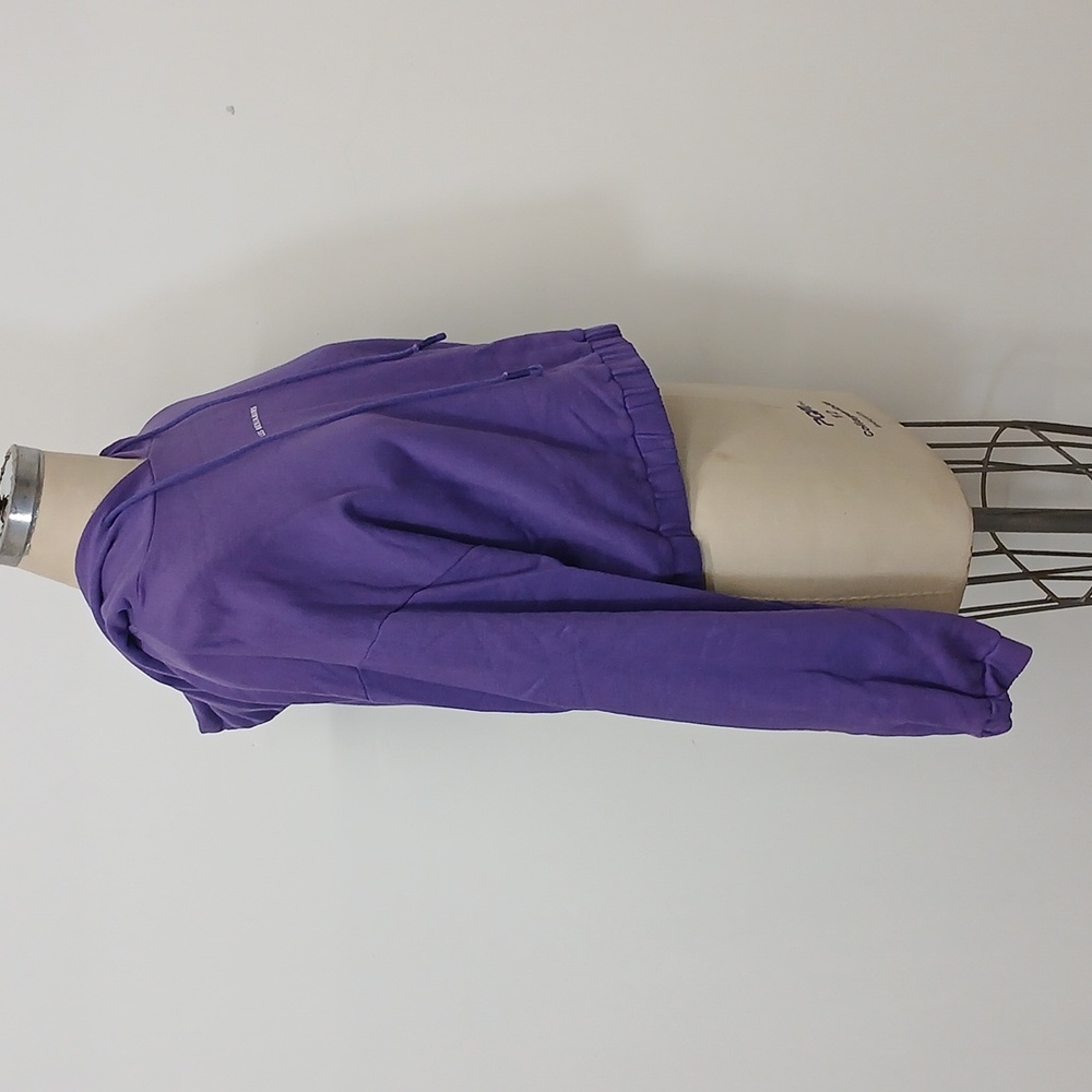 Les Benjamins Purple Oversized Cropped Hoodie Size Small - Picture 3 of 14
